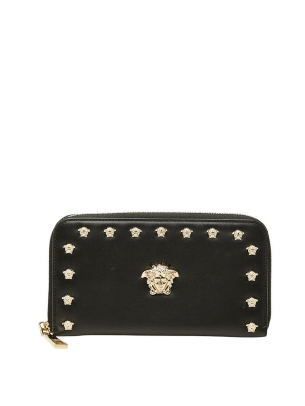 Versace Medusa Zip Around Wallet Black Leather